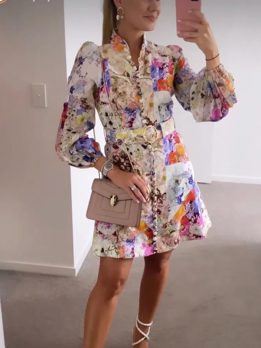Zimmerman Prima Floral Mini Dress size 1 - Picture 2 of 9
